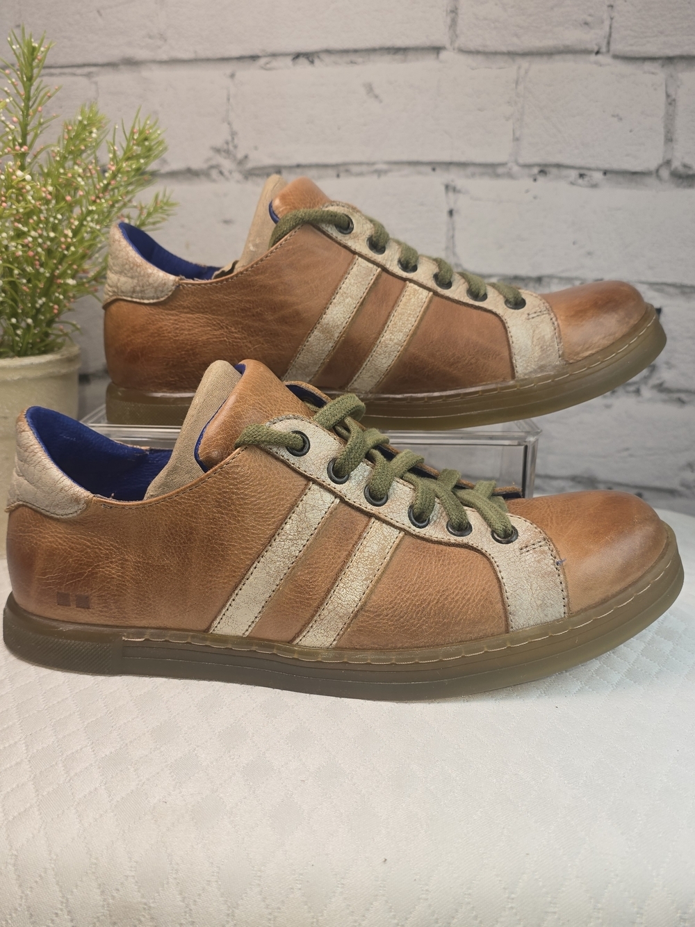 MENS BED STU LIGHTHOUSE SNEAKERS TAN RUSTIC NECTAR LUX PLAIN TOE LACE UP 8.5